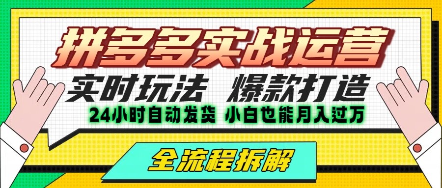 拼多多最新实战运营高投产：长久稳定项目，单店利润一天三位数-谷进海小站