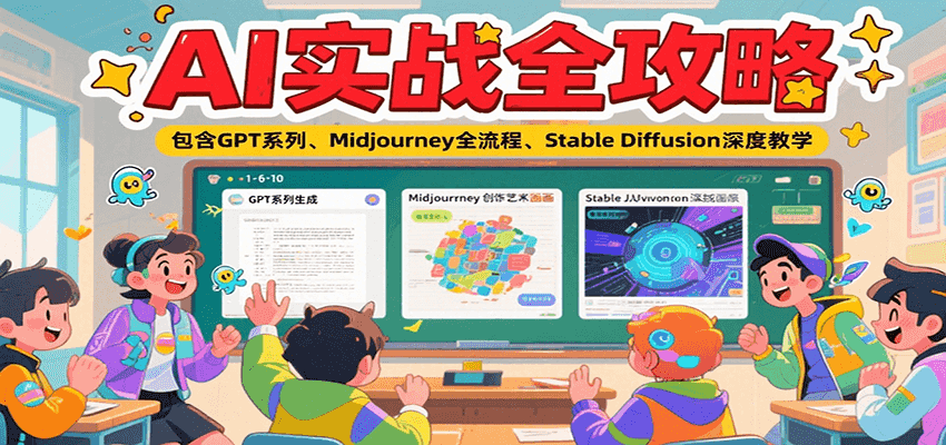 AI实战全攻略，包含GPT系列、Midjourney全流程、Stable Diffusion深度教学-谷进海小站