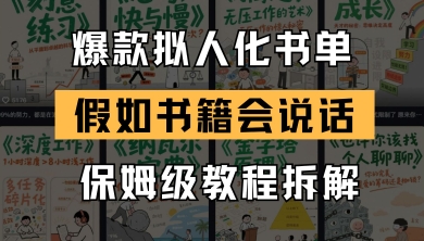 最新爆款拟人化书单玩法，假如书籍会说话，保姆级教程-谷进海小站