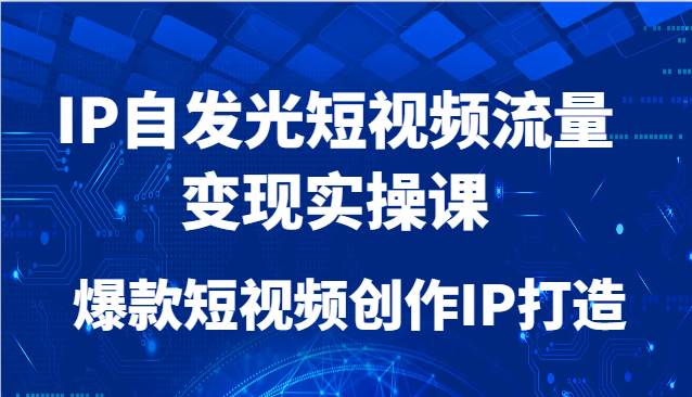 IP自发光短视频流量变现实操课，爆款短视频创作IP打造-谷进海小站