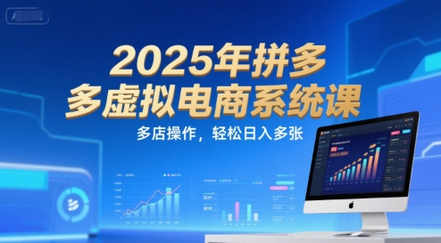 2025年拼多多虚拟电商系统课，多店操作，轻松日入多张-谷进海小站