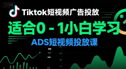 Tiktok短视频广告投放，适合0-1小白学习ADS短视频投放课-谷进海小站