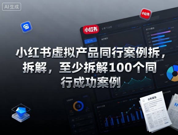 小红书虚拟产品同行案例拆解，至少拆解100个同行成功案例(完结)-谷进海小站