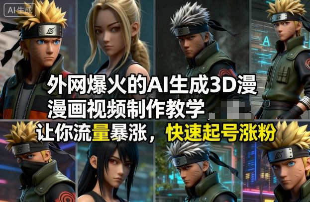 外网爆火的AI生成3D漫画视频制作教学，让你流量暴涨，快速起号涨粉！-谷进海小站