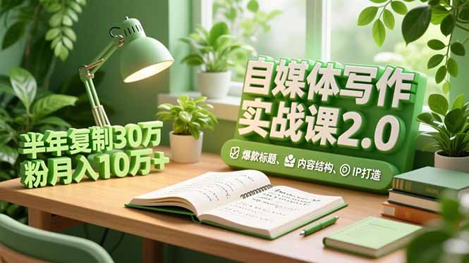自媒体写作实战课2.0，爆款标题、内容结构、IP打造，半年复制30万粉月入10万+-谷进海小站