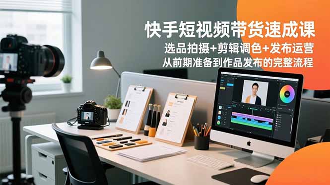 快手短视频带货速成课，选品拍摄+剪辑调色+发布运营，从前期准备到作品发布的完整流程-谷进海小站