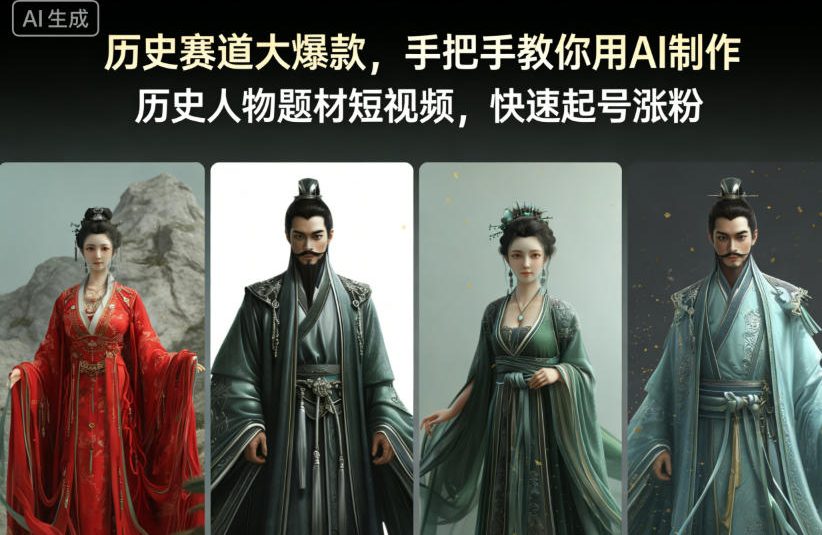 历史赛道大爆款，手把手教你用AI制作历史人物题材短视频，快速起号涨粉-谷进海小站