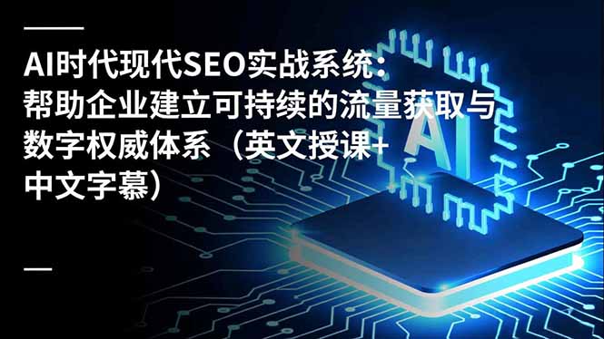 AI时代现代SEO实战系统：帮助企业建立可持续的流量获取与数字权威体系(英文授课+中文字幕-谷进海小站