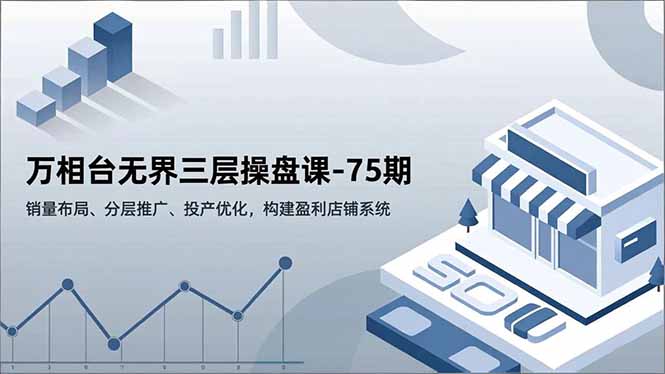 万相台无界三层操盘课-75期，销量布局、分层推广、投产优化，构建盈利店铺系统-谷进海小站