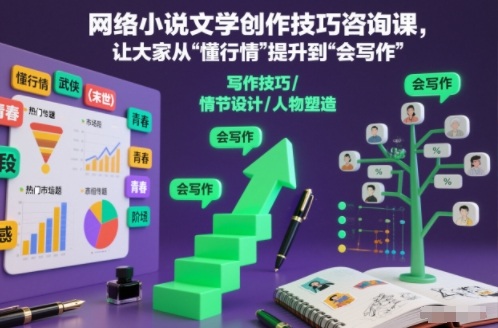 网络小说文学创作技巧咨询课，让大家从“懂行情”提升到”会写作”的高度-谷进海小站