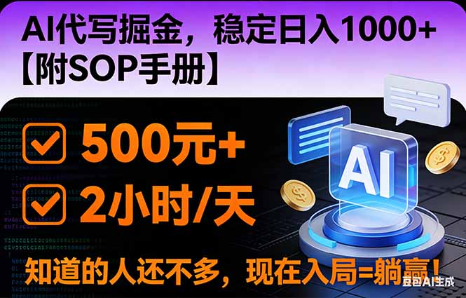 2026风口项目,AI代写掘金，稳定日入1000+，掌握核心技能【附SOP手册】-谷进海小站