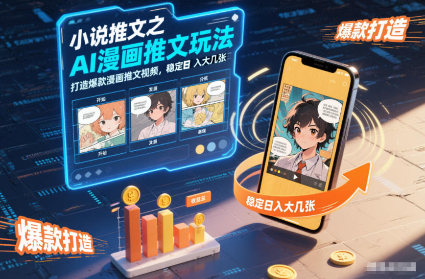 小说推文之AI漫画推文玩法，打造爆款漫画推文视频，稳定日入大几张-谷进海小站