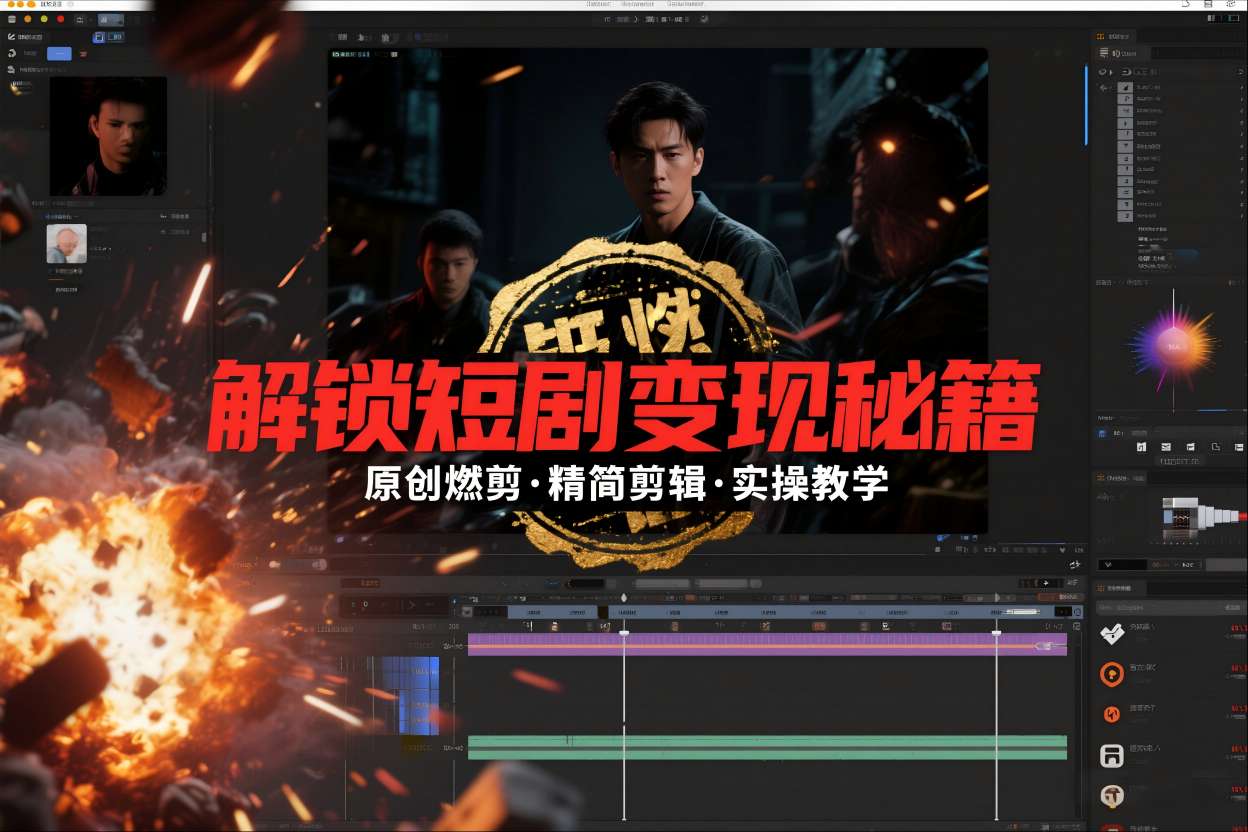 短剧拉新之原创燃剪精简剪辑实操课，解锁短剧变现秘籍-谷进海小站