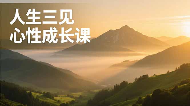 人生三见心性成长课，见天地众生自己，搞透人性安顿身心，活出清晰自我，内在富足无价-谷进海小站