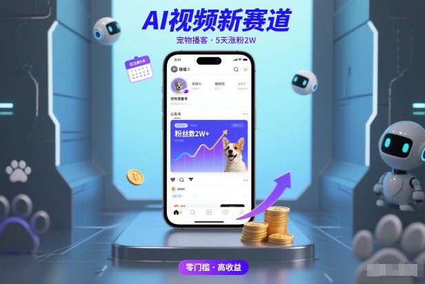 AI视频新赛道，宠物播客仅注册5天涨粉2W，收益非常可观-谷进海小站