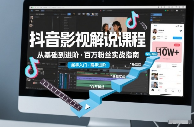 抖音百万粉丝影视解说课程，基础到进阶课，适合新手和进阶学习-谷进海小站