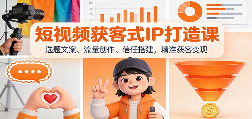 短视频获客式IP打造课：选题文案、流量创作、信任搭建，精准获客变现-谷进海小站