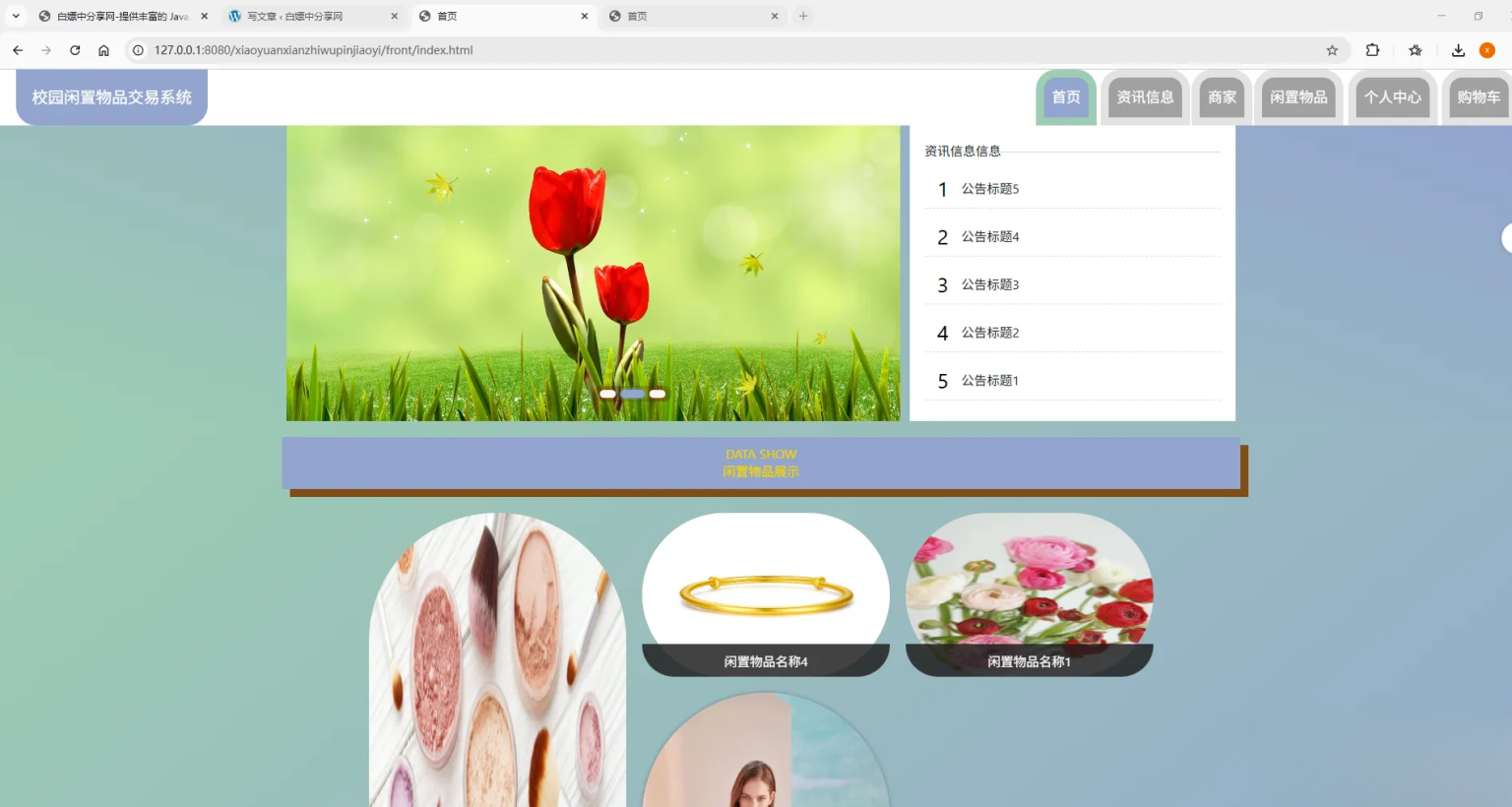 基于Spring Boot的校园闲置物品交易系统代码-谷进海小站