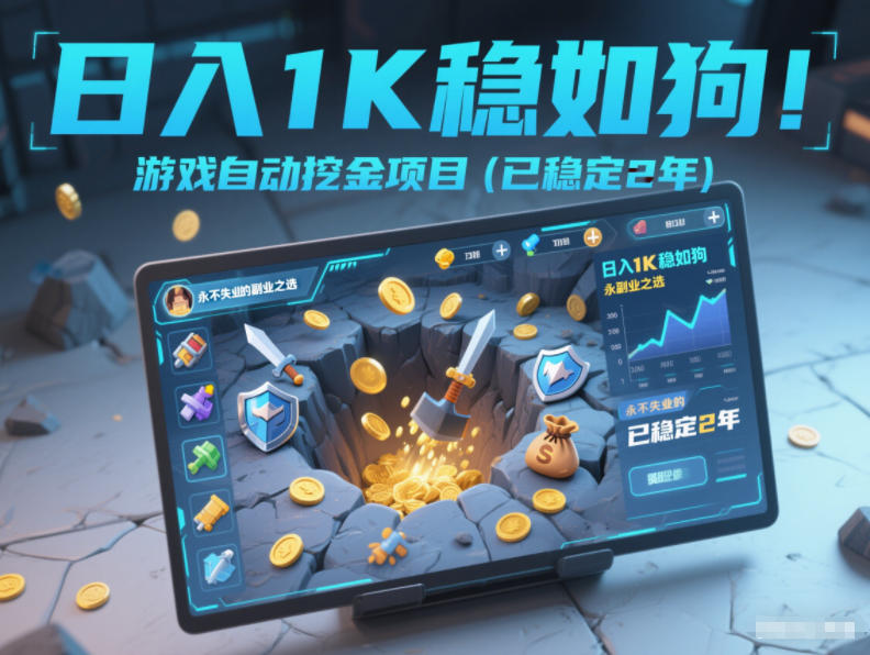 日入1K稳如狗！游戏自动挖金项目(已稳定2年)，永不失业的副业之选【揭秘】-谷进海小站