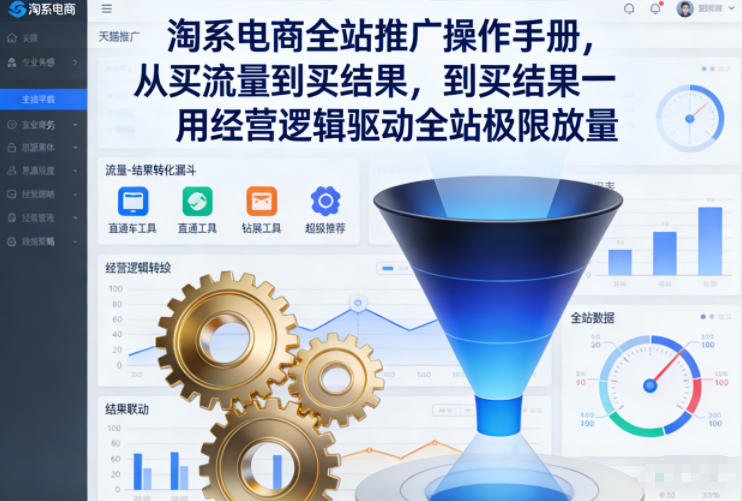 淘系电商全站推广操作手册，从买流量到买结果一用经营逻辑驱动全站极限放量-谷进海小站