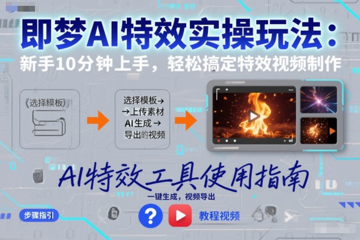 即梦AI特效实操玩法：新手10分钟上手，轻松搞定特效视频制作-谷进海小站