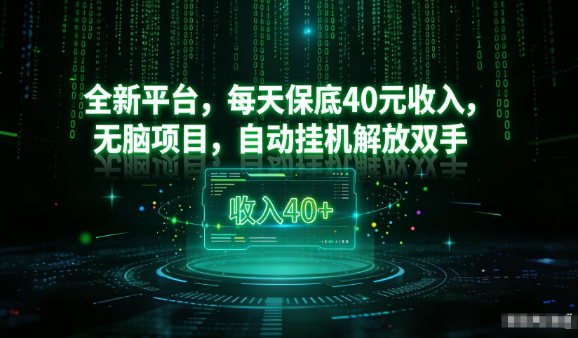 最新看广平台，每天保底30-4米，无脑项目，自动挂G解放双手【揭秘】-谷进海小站