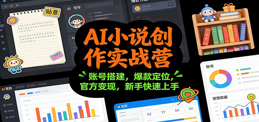 AI小说创作实战营：账号搭建，爆款定位，官方变现，新手快速上手-谷进海小站
