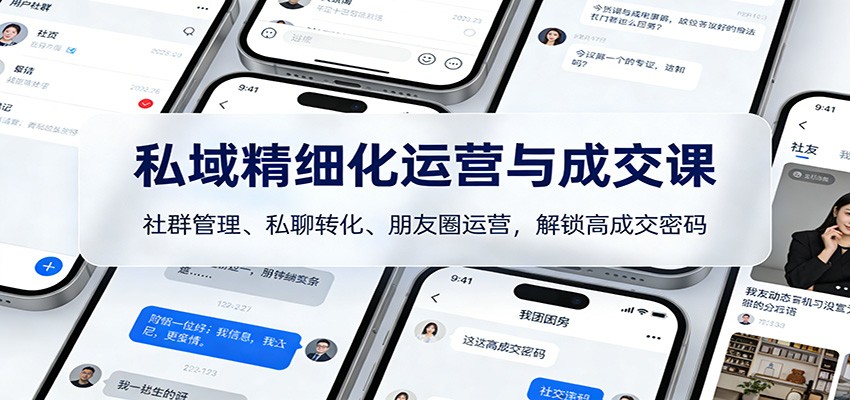 私域精细化运营与成交课：社群管理、私聊转化、朋友圈运营，解锁高成交密码-谷进海小站