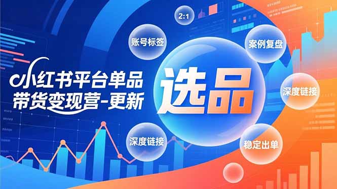 小红书平台单品带货变现营-更新，极致选品、账号标签、案例复盘，深度链接，快速启动稳定出单-谷进海小站