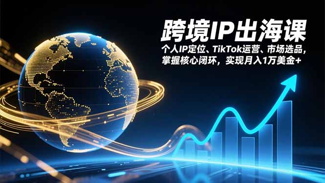跨境IP出海课，个人IP定位、TikTok运营、市场选品，掌握核心闭环，实现月入1万美金+-谷进海小站