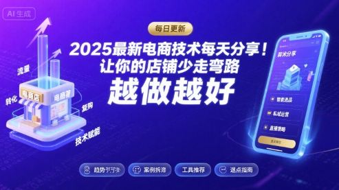 2025最新电商技术每天分享，让你的店铺少走弯路，越做越好(更新26年01月)-谷进海小站