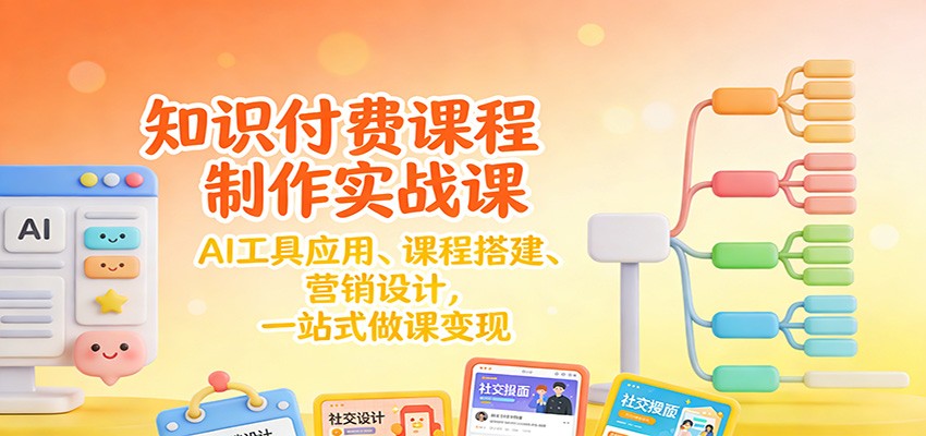 知识付费课程制作实战课：AI工具应用 、课程搭建、营销设计，一站式做课变现-谷进海小站