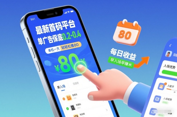 最新首码平台，单广告保底0.2-0.4，单机一天轻松撸80，早入场早賺米【揭秘】-谷进海小站