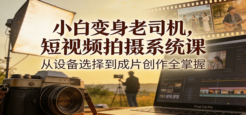 小白变身老司机，短视频拍摄系统课，从设备选择到成片创作全掌握-谷进海小站