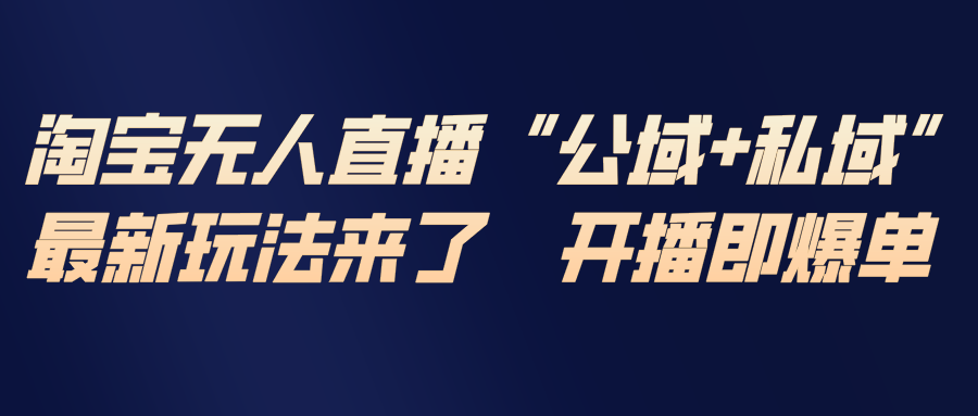 淘宝无人直播最新玩法，包含私域和公域两种玩法-谷进海小站