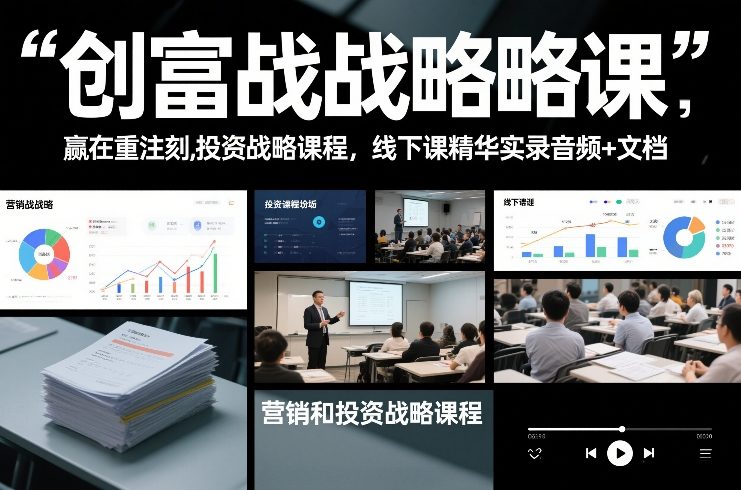 创富战略课，赢在重注时刻，营销和投资战略课程，线下课精华实录音频+文档-谷进海小站