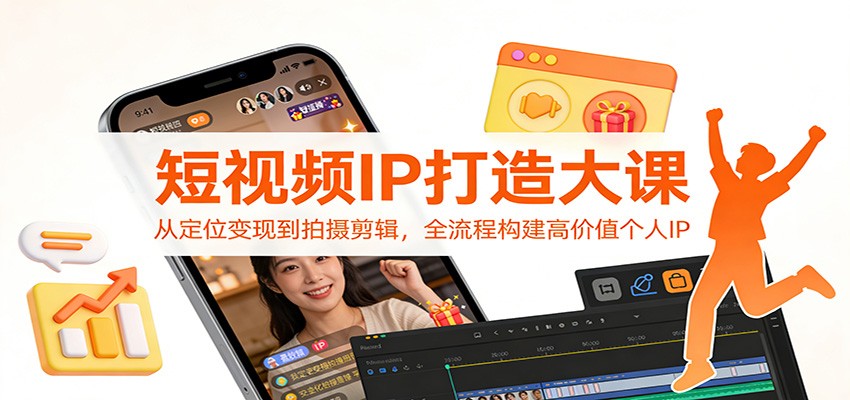 短视频IP打造大课：从定位变现到拍摄剪辑，全流程构建高价值个人IP-谷进海小站