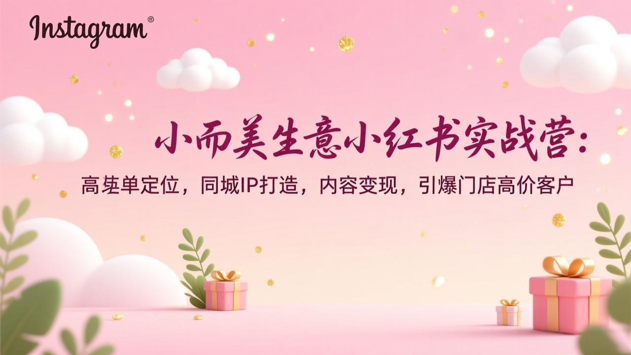 小而美生意小红书实战营：高客单定位，同城IP打造，内容变现，引爆门店高价客户-谷进海小站