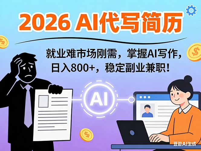 AI代写简历，超暴利，用万能模板月入1-3万实战教程，2026年市场刚需！-谷进海小站