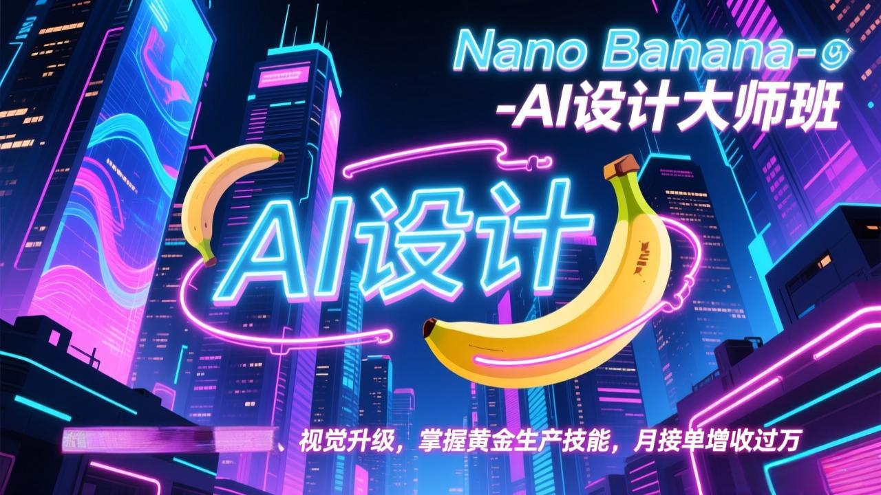 Nano Banana-AI设计大师班，修图合成、广告创作、视觉升级，掌握黄金生产技能，月接单增收过万-谷进海小站