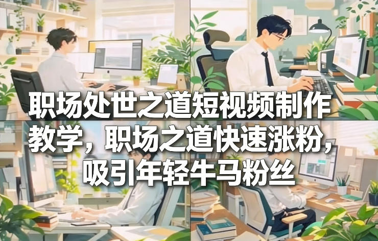 职场处世之道短视频制作教学，职场之道快速涨粉，吸引年轻牛马粉丝-谷进海小站
