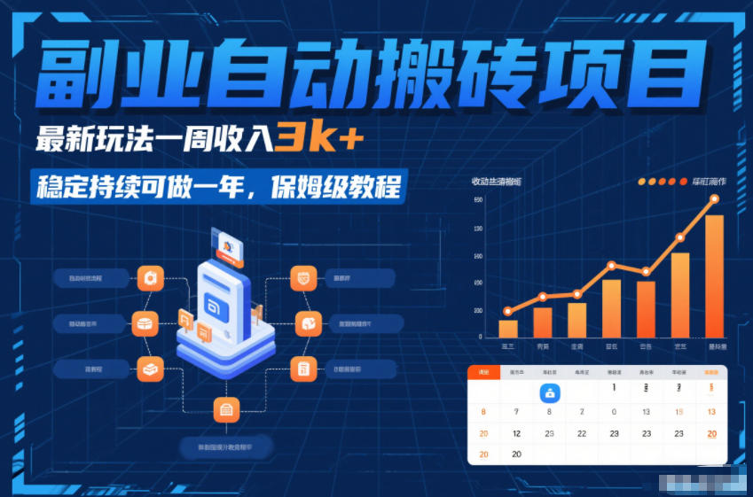 副业自动搬砖项目，最新玩法一周收入3k+，稳定持续可做一年，保姆级教程【揭秘】-谷进海小站