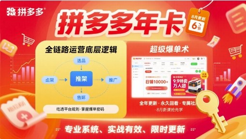 拼多多年卡，拼多多全链路运营底层逻辑，超级爆单术【更新26年1月】-谷进海小站