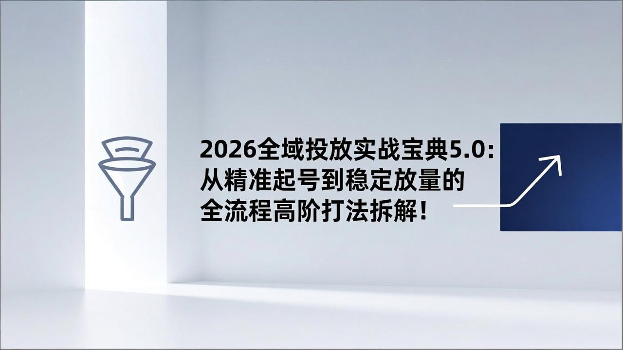 2026全域投放实战宝典5.0：从精准起号到稳定放量的全流程高阶打法拆解！-谷进海小站
