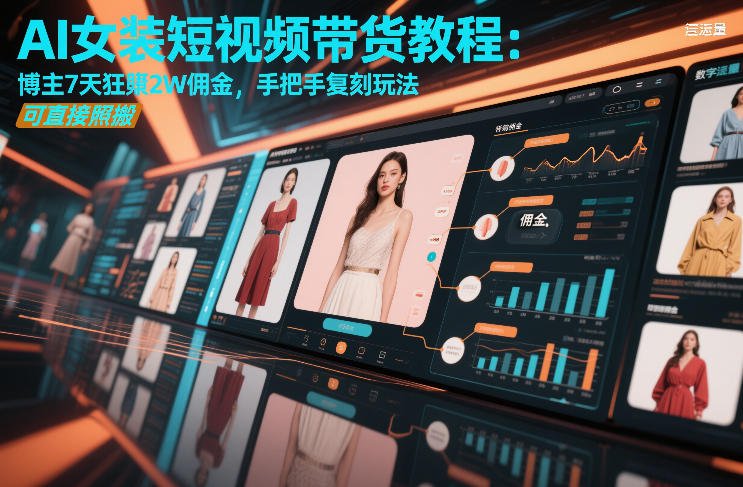 AI女装短视频带货教程：博主7天狂賺2W佣金，手把手复刻玩法，可直接照搬-谷进海小站
