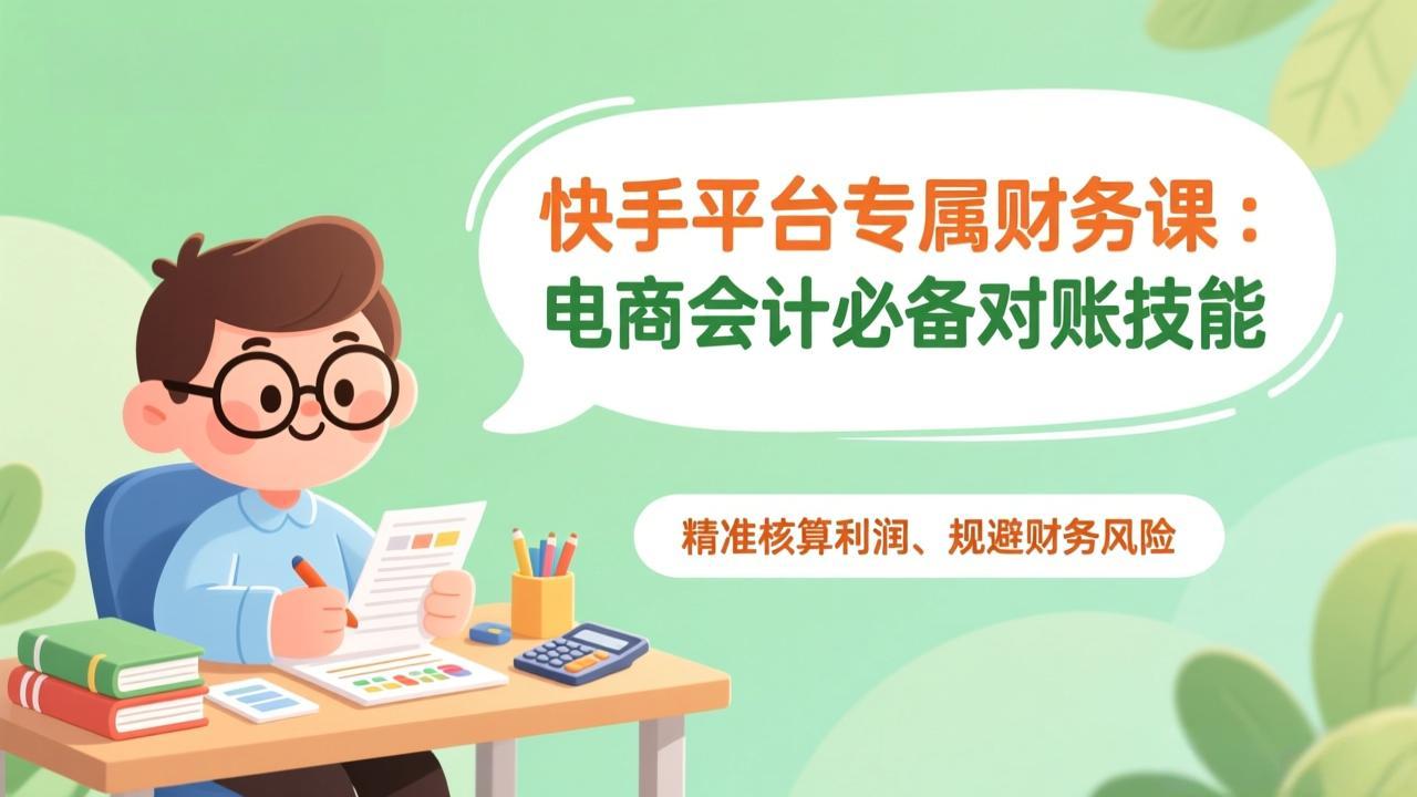 快手平台专属财务课：电商会计必备对账技能，精准核算利润、规避财务风险-谷进海小站