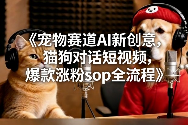 宠物赛道AI新创意，猫狗对话短视频，爆款涨粉sop全流程-谷进海小站