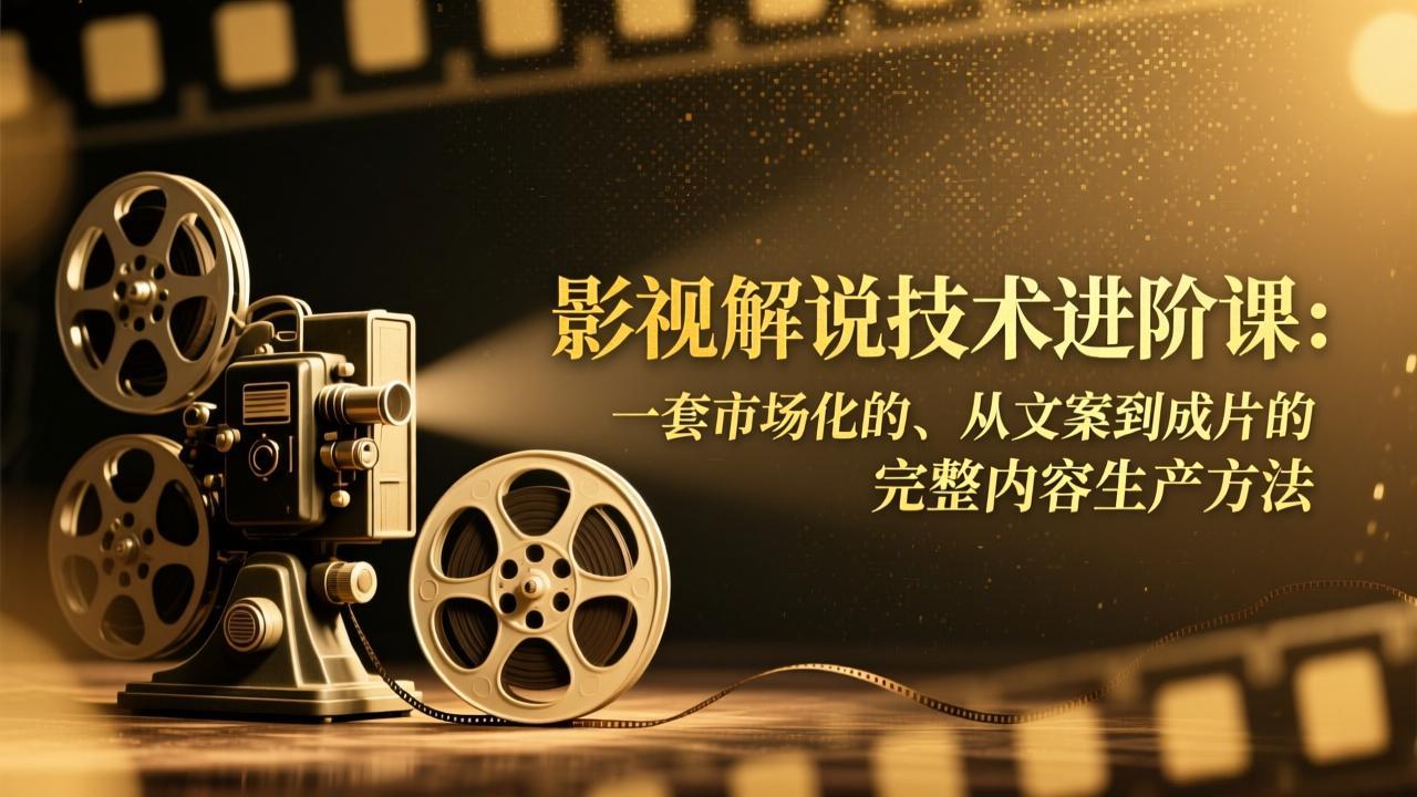 影视解说技术进阶课：一套市场化的、从文案到成片的完整内容生产方法-谷进海小站