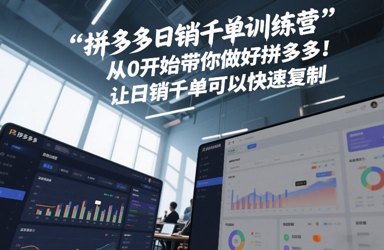 拼多多日销千单训练营，从0开始带你做好拼多多，让日销千单可以快速复制(更新26年1月)-谷进海小站
