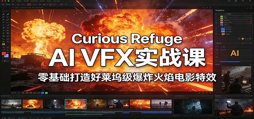 Curious Refuge AI VFX实战课，零基础打造好莱坞级爆炸火焰电影特效-谷进海小站